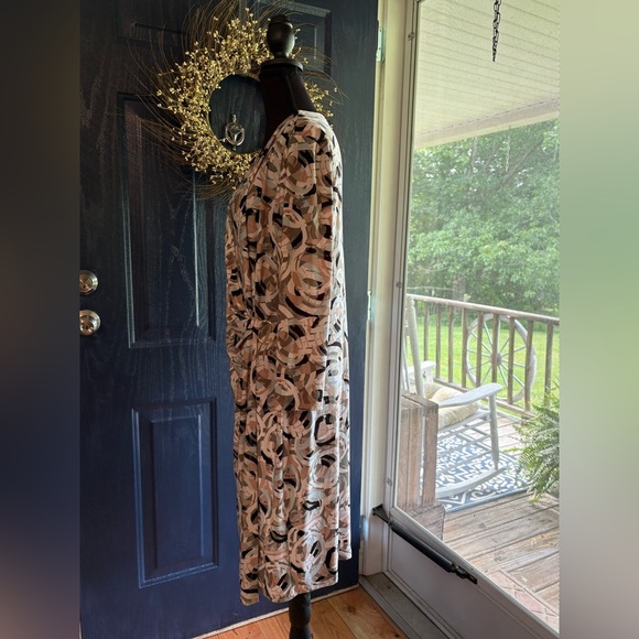 Kasper Dress Womens Large Blue Moc Wrap V-Neck Seaglass Gold Waist size XL - Picture 5 of 15